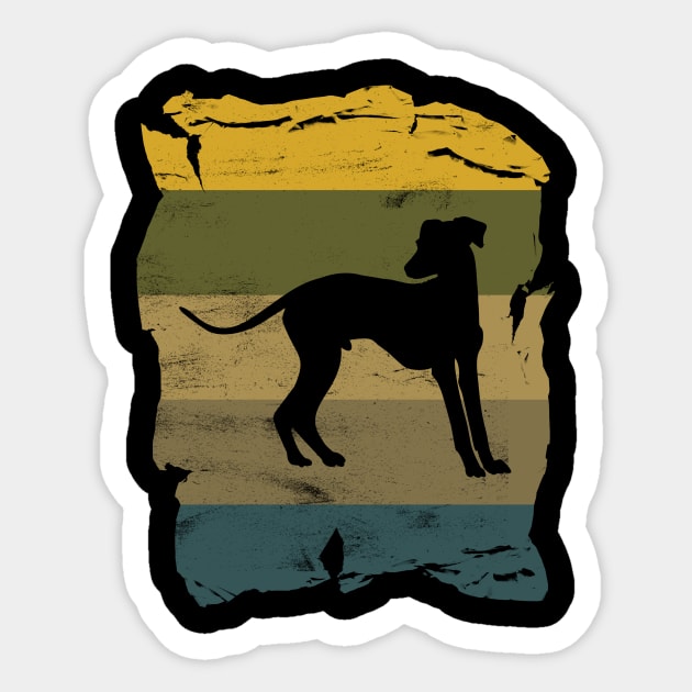 Italian Greyhound Distressed Vintage Retro Silhouette Sticker by DoggyStyles